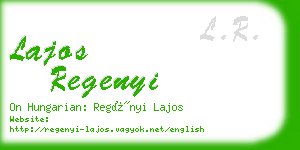 lajos regenyi business card